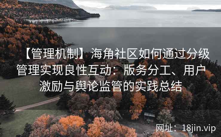 【管理机制】海角社区如何通过分级管理实现良性互动：版务分工、用户激励与舆论监管的实践总结