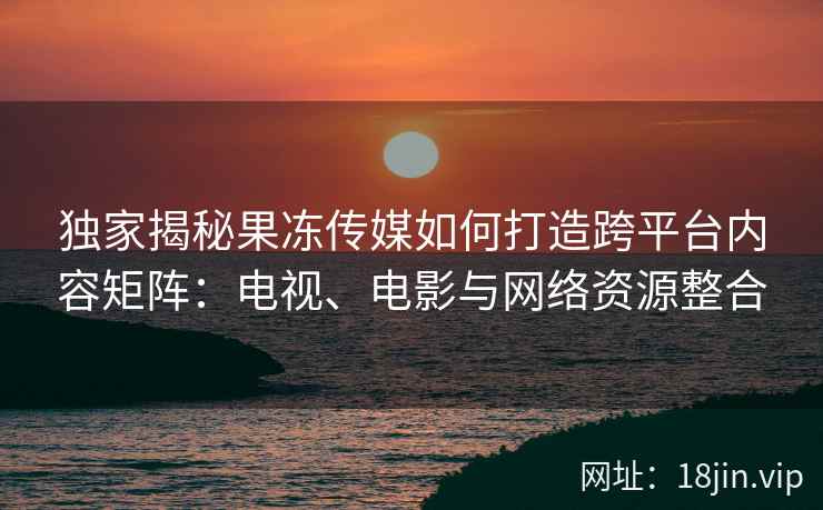 独家揭秘果冻传媒如何打造跨平台内容矩阵：电视、电影与网络资源整合