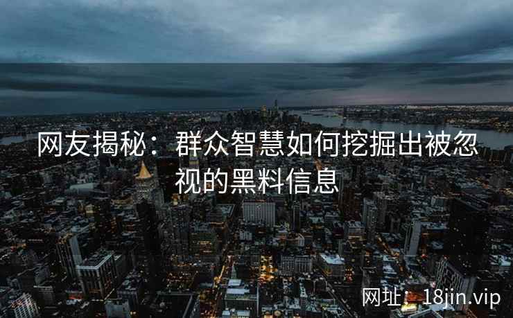 网友揭秘：群众智慧如何挖掘出被忽视的黑料信息