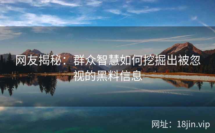 网友揭秘：群众智慧如何挖掘出被忽视的黑料信息