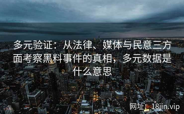 多元验证：从法律、媒体与民意三方面考察黑料事件的真相，多元数据是什么意思
